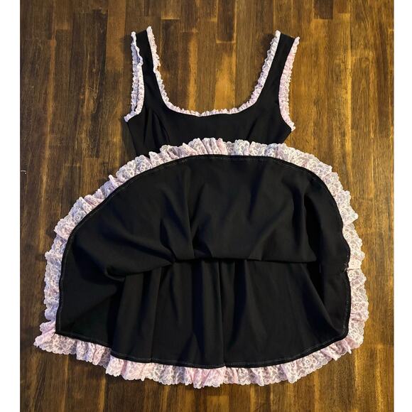 Dolls Kill Grave Girls Get Your Wau Mini Dress Sleeveless Lace Fit Flare Gothic - Picture 3 of 12